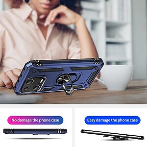 Θήκη Xiaomi 13 5G Mad Mask πλάτη Armor V2 με Μαγνητικό δαχτυλίδι και Βάση στήριξης TPU μπλε - Image 4