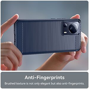 Θήκη Xiaomi 13 Lite 5G Mad Mask Brushed TPU Carbon Πλάτη μπλε - Image 5