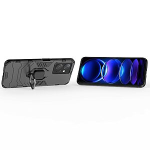 Θήκη Xiaomi Redmi Note 12 4G Mad Mask Πλάτη Thin Armor με Μαγνητικό δαχτυλίδι και Βάση στήριξης TPU μαύρο - Image 3