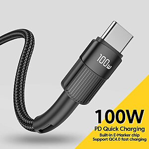 Καλώδιο Φόρτισης ESSAGER 2μ USB C PD 100W - Φόρτιση και Μετάδοση Δεδομένων 480Mbps - Μαύρο - Image 4