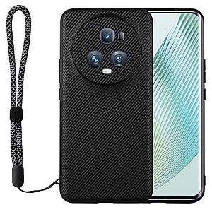 Θήκη Honor Magic5 Pro VILI Vili TC Series με σχέδιο carbon fiber ενισχυμένες γωνίες από Premium ανθεκτικό TPU μαύρο