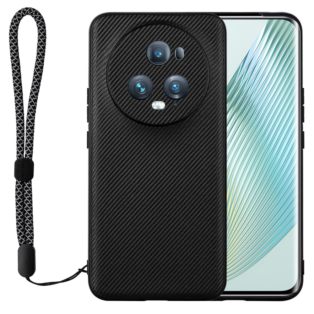Θήκη Honor Magic5 Pro VILI Vili TC Series με σχέδιο carbon fiber ενισχυμένες γωνίες από Premium ανθεκτικό TPU μαύρο