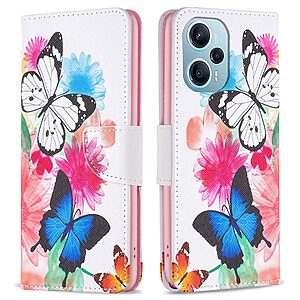 Θήκη Xiaomi Poco F5 5G OEM Vivid Butterflies με βάση στήριξης