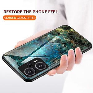 Θήκη Xiaomi Poco F5 5G OEM σχέδιο Marble με Πλάτη Tempered Glass TPU λευκό - Image 5