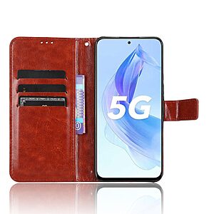 υποδοχές καρτών και μαγνητικό κούμπωμα Flip Wallet από συνθετικό δέρμα καφέ