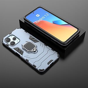 Θήκη Xiaomi Redmi 12 Mad Mask Πλάτη Thin Armor με Μαγνητικό δαχτυλίδι και Βάση στήριξης TPU μπλε - Image 5
