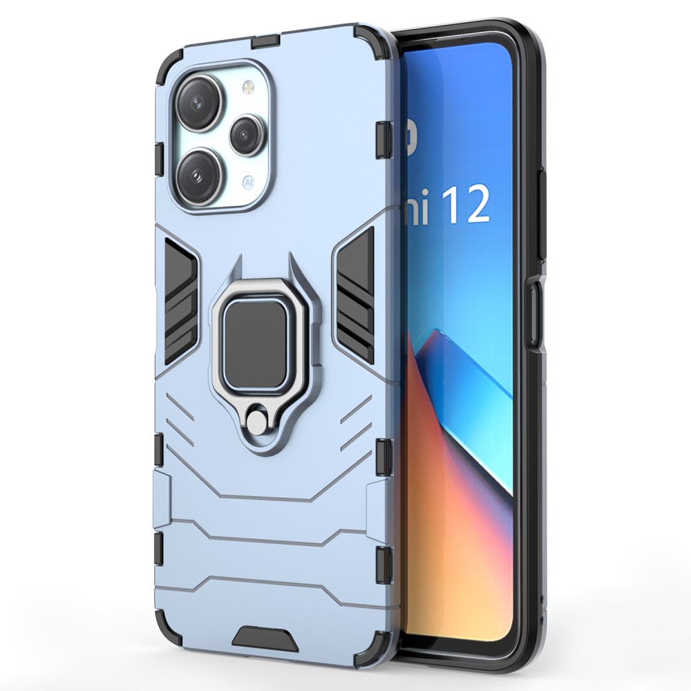 Θήκη Xiaomi Redmi 12 Mad Mask Πλάτη Thin Armor με Μαγνητικό δαχτυλίδι και Βάση στήριξης TPU μπλε
