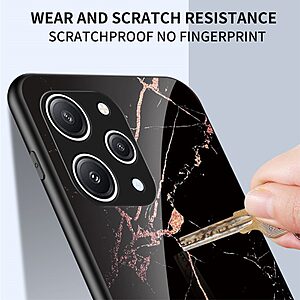 Θήκη Xiaomi Redmi 12 OEM σχέδιο Marble με Πλάτη Tempered Glass TPU λευκό - Image 3