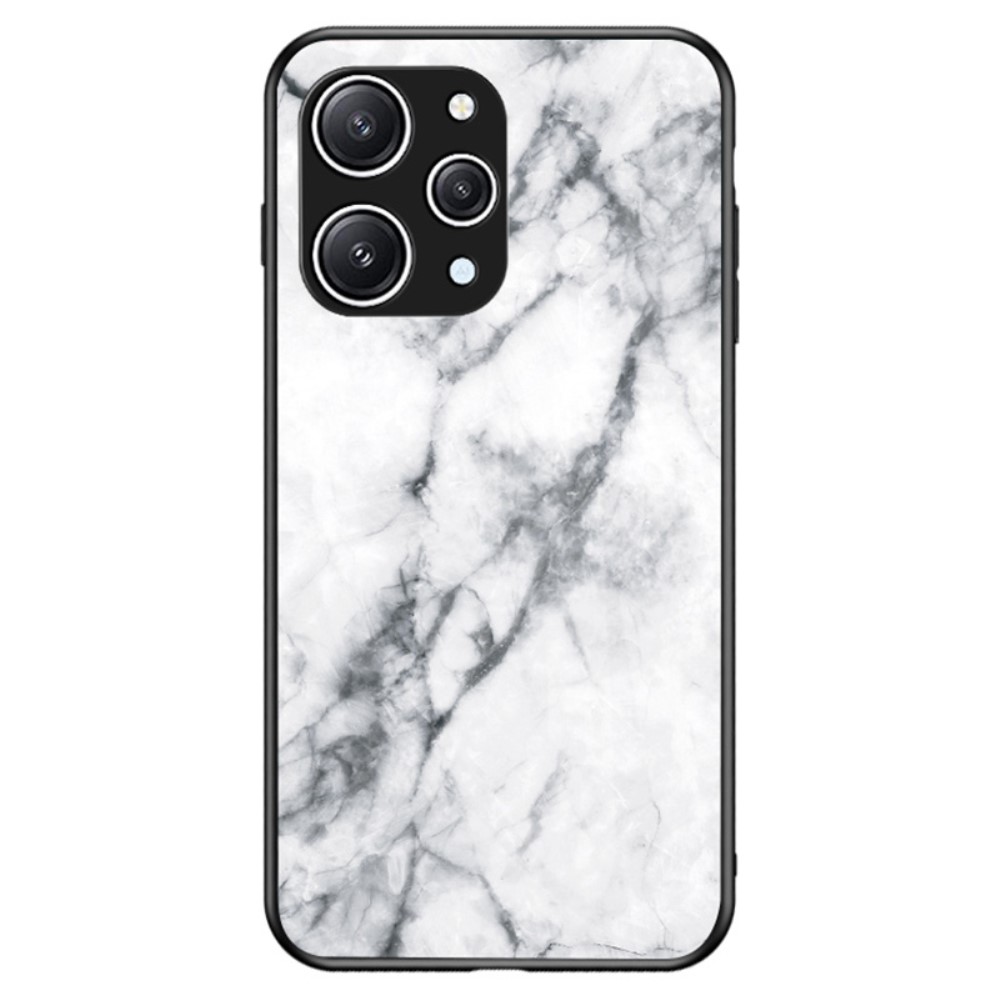 Θήκη Xiaomi Redmi 12 OEM σχέδιο Marble με Πλάτη Tempered Glass TPU λευκό