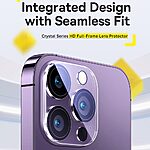 Baseus Crystal [x2.Σετ] Προστατευτικά Φακού Κάμερας για iPhone 15 Pro / 15 Pro Max Πλήρης Κάλυψη, αντιχαρακτικό γυαλί Υψηλής Ευκρίνειας - 0.2mm - Image 3