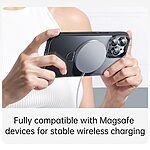 Θήκη iPhone 15 Pro Baseus Smart Ring Series Silicone Sockproof συμβατό με Magsafe φορτιστή και προστασία οθόνης (Tempered Glass) Πλάτη TPU μαύρο - Image 5