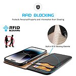Θήκη iPhone 15 Pro DUX DUCIS Hivo Series με RFID Blocking, βάση στήριξης, υποδοχές καρτών με μαγνητικό κλείσιμο Flip Wallet από αυθεντικό δέρμα και TPU μαύρο - Image 4