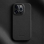 Θήκη iPhone 15 Pro MELKCO Πλάτη Shock-Proof από Premium αυθεντικό δέρμα Genuine Cowhide μαύρο - Image 2