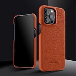 Θήκη iPhone 15 Pro MELKCO Πλάτη Shock-Proof από Premium αυθεντικό δέρμα Genuine Cowhide μπλε σκούρο - Image 3