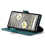 Θήκη Google Pixel 7A CaseMe 023 Series Πορτοφόλι με βάση στήριξης, υποδοχές καρτών και μαγνητικό κούμπωμα από συνθετικό δέρμα και TPU πράσινο - Image 4