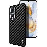 Θήκη Honor 90 IMAK Ruiyi Series με υφή Carbon Fiber από συνθετικό δέρμα και σκληρό πλαστικό μαύρο - Image 3