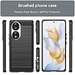 Θήκη Honor 90 Mad Mask Brushed TPU Carbon Πλάτη μαύρο - Image 2
