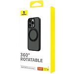 Θήκη iPhone 15 Plus BASEUS CyberLoop Series Silicone Sockproof συμβατό με MagSafe φορτιστή και Kickstand βάση στήριξης Πλάτη TPU μαύρο - Image 4