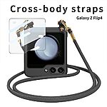 Θήκη Samsung Galaxy Z Flip5 5G GKK Full Premium Protection με προστασία οθόνης Tempered Glass και κορδονάκι για το λαιμό από σκληρό πλαστικό ασημί - Image 2