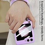 Θήκη Samsung Galaxy Z Flip5 5G GKK Full Premium Protection με προστασία οθόνης Tempered Glass και κορδονάκι για το χέρι από σκληρό πλαστικό μαύρο - Image 5