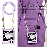 Θήκη Samsung Galaxy Z Flip5 5G GKK Full Premium Protection με προστασία οθόνης Tempered Glass και κορδονάκι για το λαιμό από σκληρό πλαστικό μαύρο - Image 3