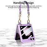 Θήκη Samsung Galaxy Z Flip5 5G GKK Full Premium Protection με προστασία οθόνης Tempered Glass και κορδονάκι για το χέρι από σκληρό πλαστικό πράσινο - Image 2