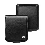 Θήκη Samsung Galaxy Z Flip5 5G QIALINO book v3 με μαγνητικό κούμπωμα από Premium αυθεντικό δέρμα Genuine Cowhide μαύρο - Image 5