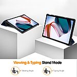 Θήκη Tri-Fold Flip Cover για Xiaomi Redmi Pad SE 11" Tablet με Τριπλό Στήριγμα, Ανθεκτική σε Πτώσεις, από Δερματίνη PU - μπλε σκούρο - Image 4