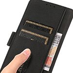 Θήκη Google Pixel 8 Pro 5G KHAZNEH Litchi Retro Texture Leather με βάση στήριξης, υποδοχές καρτών και μαγνητικό κούμπωμα μαύρο - Image 4