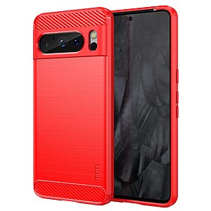 Θήκη Google Pixel 8 Pro MOFI Brushed V2 TPU Carbon Πλάτη κόκκινο