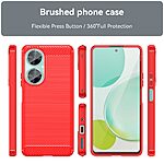 Θήκη Huawei Nova 11i Mad Mask Brushed TPU Carbon Πλάτη κόκκινο - Image 2