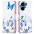 Θήκη Xiaomi Redmi 13C / Poco C65 OEM Blue Butterfly & Flowers με βάση στήριξης