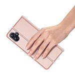 Θήκη Samsung Galaxy A04e / F04 DUX DUCIS Skin Pro Series με βάση στήριξης, υποδοχή καρτών και μαγνητικό κούμπωμα Flip Wallet από συνθετικό δέρμα και TPU ροζ - Image 5