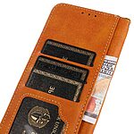 Θήκη Samsung Galaxy A04e / F04 KHAZNEH Leather Wallet Golden Clasp με βάση στήριξης, υποδοχές καρτών και μαγνητικό κούμπωμα καφέ - Image 4