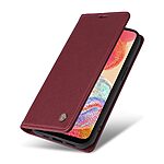 Θήκη Samsung Galaxy A04e / F04 Yikatu Folio Series με βάση στήριξης, υποδοχή καρτών και μαγνητικό κούμπωμα Flip Wallet από συνθετικό δέρμα και TPU κόκκινο σκούρο - Image 5