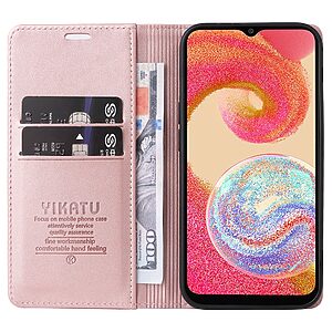 υποδοχή καρτών και μαγνητικό κούμπωμα Flip Wallet από συνθετικό δέρμα και TPU ροζ χρυσό