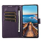 υποδοχή καρτών και μαγνητικό κούμπωμα Flip Wallet από συνθετικό δέρμα και εσωτερικό TPU μωβ