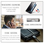 Θήκη Samsung Galaxy S23 FE 5G CaseMe 003 Series Πορτοφόλι με βάση στήριξης, υποδοχές καρτών και μαγνητικό κούμπωμα από συνθετικό δέρμα και TPU μαύρο - Image 5