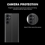 Θήκη Samsung Galaxy S23 FE 5G OEM Half Mirror View Stand Cover με μαγνητικό κούμπωμα από συνθετικό δέρμα ασημί - Image 5