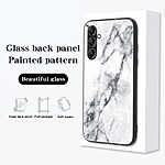 Θήκη Samsung Galaxy S23 FE 5G OEM σχέδιο Marble με Πλάτη Tempered Glass TPU μαύρο - Image 2