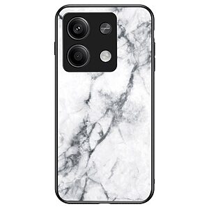 Θήκη Xiaomi Redmi Note 13 5G OEM σχέδιο Marble με Πλάτη Tempered Glass TPU λευκό
