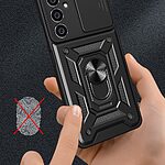 Θήκη Samsung Galaxy A05s Mad Mask Camshield Armor Guard Πλάτη με προστασία για την κάμερα, Kickstand και Βάση στήριξης από σκλήρό Premium TPU μαύρο - Image 4