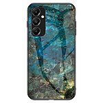 Θήκη Samsung Galaxy A05s OEM σχέδιο Marble με Πλάτη Tempered Glass TPU σμαραγδί