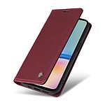Θήκη Samsung Galaxy A05s YIKATU Folio Series με βάση στήριξης, υποδοχή καρτών και μαγνητικό κούμπωμα Flip Wallet από συνθετικό δέρμα και TPU βαθύ κόκκινο - Image 5
