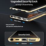 Θήκη Samsung Galaxy S24 5G Mad Mask Metal Frame Series με μαγνητικό μεταλλικό πλαίσιο και διπλό Anti-Spy Φιμέ Tempered Glass για προστασία 360° μοιρών χρυσό - Image 3