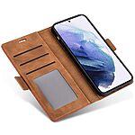 Θήκη Samsung Galaxy S24 5G N.BEKUS Litchi Retro Texture Leather με βάση στήριξης, υποδοχές καρτών και μαγνητικό κούμπωμα καφέ - Image 4