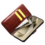 Θήκη Samsung Galaxy S24 5G QIALINO book v3 με μαγνητικό κούμπωμα από Premium αυθεντικό δέρμα Genuine Cowhide καφέ - Image 2