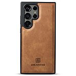 Θήκη Samsung Galaxy S24 Ultra 5G DG.MING PU Leather Sockproof Series Πλάτη από σκληρό πλαστικό με επένδυση δερματίνης καφέ