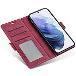 Θήκη Samsung Galaxy S24 Ultra 5G N.BEKUS Litchi Retro Texture Leather με βάση στήριξης, υποδοχές καρτών και μαγνητικό κούμπωμα βαθύ κόκκινο - Image 4