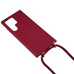 Θήκη Samsung Galaxy S24 Ultra 5G OEM Soft Silicone Sockproof v2 πλάτη με κορδόνι από αντικραδασμικό TPU βαθύ κόκκινο - Image 3